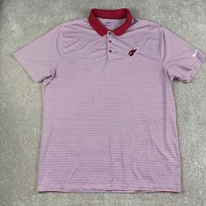 Nike Golf Arizona Cardinals Mens XL Dri-FIT Striped Polo Shirt Red White 725520